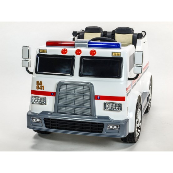 Dvoumístné autíčko Sanitka Ambulance 4x4 se svítícím majákem, sirénou a funkčním megafonem